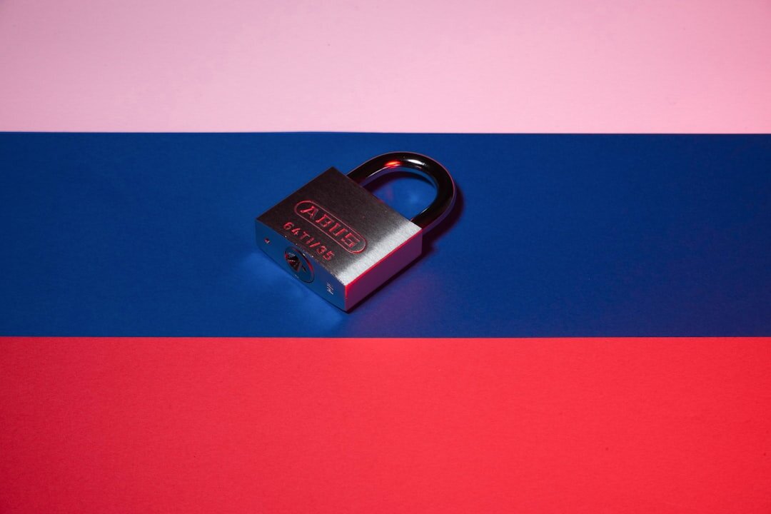 Cybersecurity concept with lock icon on digital background